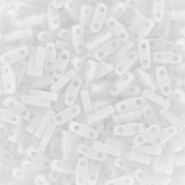 Miyuki quarter tila 5x1.2mm Perlen - White opaque matted QTL-402F